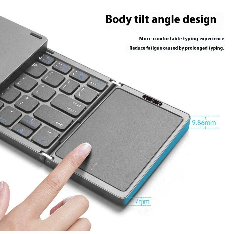 Three Folding Wireless Bluetooth Keyboard Touch Pad